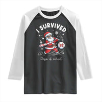 I Survived 67 Days Of School Baseball Santa Raglan Shirt Funny Christmas Six Seven Meme - Wonder Print Shop