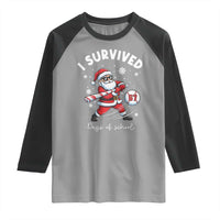 I Survived 67 Days Of School Baseball Santa Raglan Shirt Funny Christmas Six Seven Meme - Wonder Print Shop