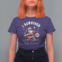 I Survived 67 Days Of School Baseball Santa T Shirt For Women Funny Christmas Six Seven Meme - Wonder Print Shop
