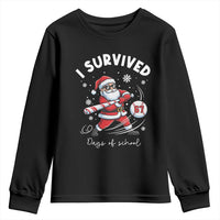 I Survived 67 Days Of School Baseball Santa Youth Sweatshirt Funny Christmas Six Seven Meme - Wonder Print Shop