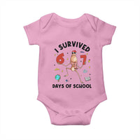 Marcus The Worm 67 Days of School Baby Onesie I Survived Funny Six Seven Meme Christmas Vibe - Wonder Print Shop