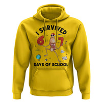 Marcus The Worm 67 Days of School Hoodie I Survived Funny Six Seven Meme Christmas Vibe - Wonder Print Shop