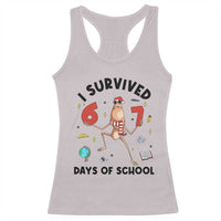Marcus The Worm 67 Days of School Racerback Tank Top I Survived Funny Six Seven Meme Christmas Vibe - Wonder Print Shop