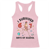 Marcus The Worm 67 Days of School Racerback Tank Top I Survived Funny Six Seven Meme Christmas Vibe - Wonder Print Shop
