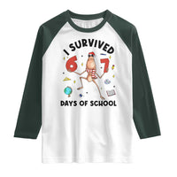 Marcus The Worm 67 Days of School Raglan Shirt I Survived Funny Six Seven Meme Christmas Vibe - Wonder Print Shop