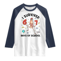 Marcus The Worm 67 Days of School Raglan Shirt I Survived Funny Six Seven Meme Christmas Vibe - Wonder Print Shop