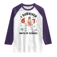 Marcus The Worm 67 Days of School Raglan Shirt I Survived Funny Six Seven Meme Christmas Vibe - Wonder Print Shop