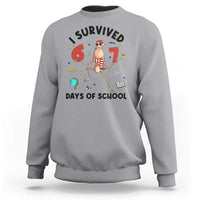 Marcus The Worm 67 Days of School Sweatshirt I Survived Funny Six Seven Meme Christmas Vibe - Wonder Print Shop