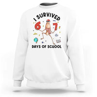 Marcus The Worm 67 Days of School Sweatshirt I Survived Funny Six Seven Meme Christmas Vibe - Wonder Print Shop