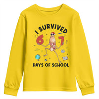 Marcus The Worm 67 Days of School Youth Sweatshirt I Survived Funny Six Seven Meme Christmas Vibe - Wonder Print Shop