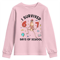 Marcus The Worm 67 Days of School Youth Sweatshirt I Survived Funny Six Seven Meme Christmas Vibe - Wonder Print Shop