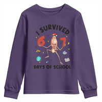 Marcus The Worm 67 Days of School Youth Sweatshirt I Survived Funny Six Seven Meme Christmas Vibe - Wonder Print Shop