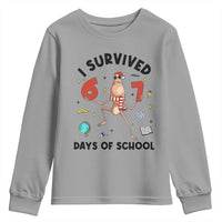 Marcus The Worm 67 Days of School Youth Sweatshirt I Survived Funny Six Seven Meme Christmas Vibe - Wonder Print Shop