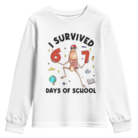 Marcus The Worm 67 Days of School Youth Sweatshirt I Survived Funny Six Seven Meme Christmas Vibe - Wonder Print Shop