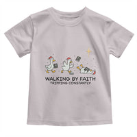Funny Christian Goose Christmas Toddler T Shirt Walking By Faith Tripping Constantly - Wonder Print Shop