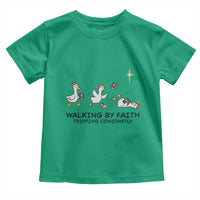 Funny Christian Goose Christmas Toddler T Shirt Walking By Faith Tripping Constantly - Wonder Print Shop