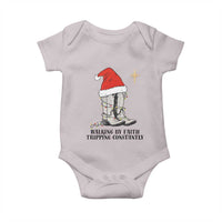 Western Christian Cowboy Baby Onesie Walking By Faith Tripping Constantly - Wonder Print Shop