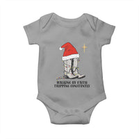 Western Christian Cowboy Baby Onesie Walking By Faith Tripping Constantly - Wonder Print Shop