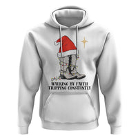 Western Christian Cowboy Hoodie Walking By Faith Tripping Constantly - Wonder Print Shop