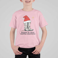 Western Christian Cowboy T Shirt For Kid Walking By Faith Tripping Constantly - Wonder Print Shop