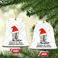 Western Christian Cowboy Ceramic Ornament Walking By Faith Tripping Constantly - Wonder Print Shop