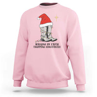 Western Christian Cowboy Sweatshirt Walking By Faith Tripping Constantly - Wonder Print Shop