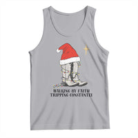 Western Christian Cowboy Tank Top Walking By Faith Tripping Constantly - Wonder Print Shop