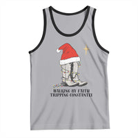 Western Christian Cowboy Tank Top Walking By Faith Tripping Constantly - Wonder Print Shop