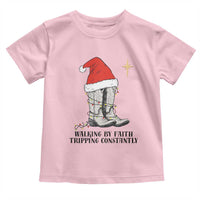 Western Christian Cowboy Toddler T Shirt Walking By Faith Tripping Constantly - Wonder Print Shop
