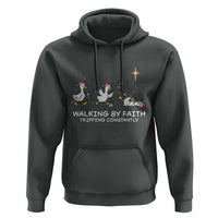 Christian Goose Christmas Hoodie Walking By Faith Tripping Constantly Funny Quote - Wonder Print Shop
