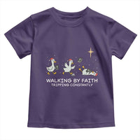 Christian Goose Christmas Toddler T Shirt Walking By Faith Tripping Constantly Funny Quote - Wonder Print Shop