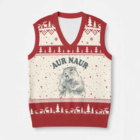 Aur Naur Raccoon St Patricks Day V-Neck Knit Sweater Vest Funny Sarcastic Oh No Australian Accent