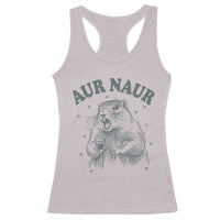 Aur Naur Raccoon St Patricks Day Racerback Tank Top Funny Sarcastic Oh No Australian Accent