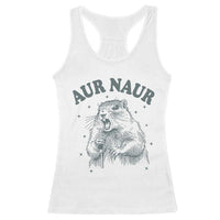 Aur Naur Raccoon St Patricks Day Racerback Tank Top Funny Sarcastic Oh No Australian Accent