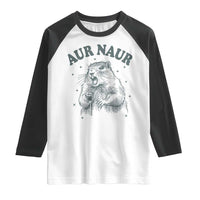 Aur Naur Raccoon St Patricks Day Raglan Shirt Funny Sarcastic Oh No Australian Accent