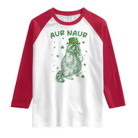 Aur Naur Cowboy Raccoon Meme Raglan Shirt Funny Sarcastic Oh No Australian Accent