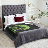 Funny Bigfoot St Patricks Day Throw Blanket Sasquatch Hiding Moon Forest Meme