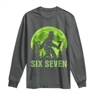 Funny Bigfoot St Patricks Day Long Sleeve Shirt Sasquatch Hiding Moon Forest Meme