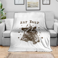 AUR Naur Cowboy Raccoon Throw Blanket Funny Sarcastic Oh No Australian Accent