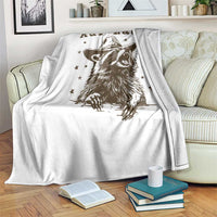 AUR Naur Cowboy Raccoon Throw Blanket Funny Sarcastic Oh No Australian Accent