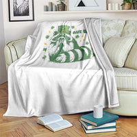 AUR Naur Raccoon St Patricks Day Meme Throw Blanket Funny Sarcastic Oh No Australian Accent