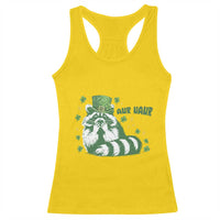 AUR Naur Raccoon St Patricks Day Meme Racerback Tank Top Funny Sarcastic Oh No Australian Accent