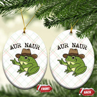 AUR Naur Cowboy Frog Meme Ceramic Ornament Funny Sarcastic Oh No Australian Accent