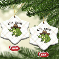 AUR Naur Cowboy Frog Meme Ceramic Ornament Funny Sarcastic Oh No Australian Accent