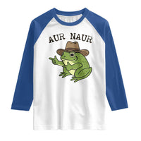 AUR Naur Cowboy Frog Meme Raglan Shirt Funny Sarcastic Oh No Australian Accent