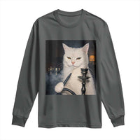 Funny Stoner Cat Long Sleeve Shirt 420 Stoner Smoking Cat Cannabis Lover Meme