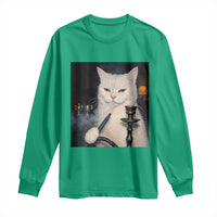 Funny Stoner Cat Long Sleeve Shirt 420 Stoner Smoking Cat Cannabis Lover Meme