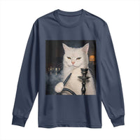 Funny Stoner Cat Long Sleeve Shirt 420 Stoner Smoking Cat Cannabis Lover Meme