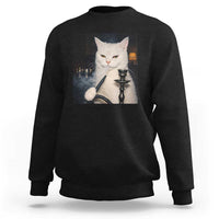 Funny Stoner Cat Sweatshirt 420 Stoner Smoking Cat Cannabis Lover Meme