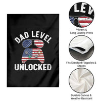Dad Level Unlocked Garden Flag New Dad Gamer American Flag 4th of July